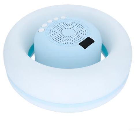 Altoparlante per piscina, impermeabile, con illuminazione RGB, impianto stereo portatile senza fili per esterni e feste, 22 x 22 cm (blue)
