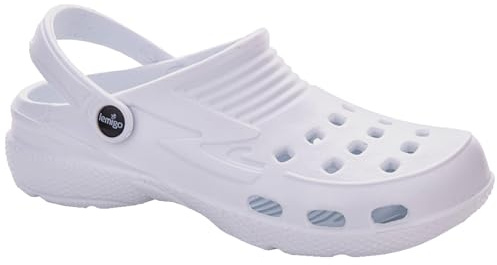 LEMIGO Unisex lätta EVA-träskor Trädgårdsträskor LEMIGOOSE 36-47 EU (Vit, Europeiska skostorlekar, Vuxen, Numeriskt, Medel, 45)