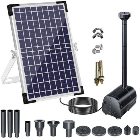 Lewisia 10 W solvattenpumpssats med sprayhuvuden för svamp och blommor för dammar pool trädgård uteplats hydroponics vattenbruk badrum solenergi fontän