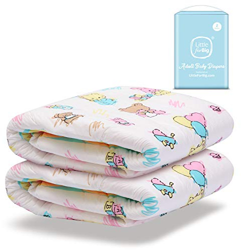 LittleForBig 5500-5800 ml Erwachsenen Gedruckten Windeln 2 Stück - Baby Cuties (L)