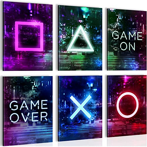 Novart Wandbilder - KEIN EXTRA RAHMEN BENÖTIGT - Kinderzimmer Junge Teenager - Bilder Modern Spielkonsole - Bunt - N021365a