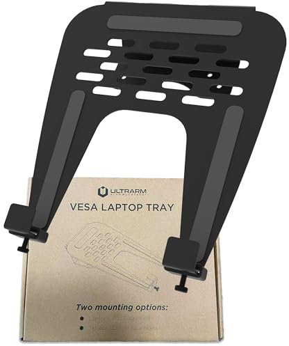 ULTRARM 10-17” Laptop Mount Tray for VESA Monitor Arms and Stands Supports Mounting Notebooks, Tablets, and Portable Monitors (Tray Only) Easy Place & Take Away Design