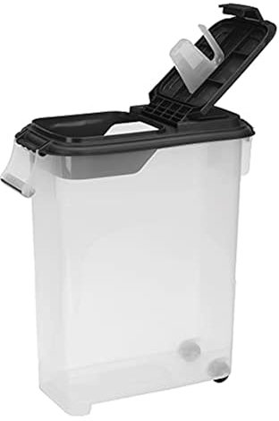 Buddeez Airtight Pet Food Storage Container - 50 QT/50 LB Capacity Dog Food Storage Container, Cat Food Container, Bird Seed Storage Container, Rolling Storage Bin, Air Tight with Handle & Scoop