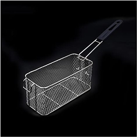 Cestello per Friggere Friggitrice elettrica rettangolare Cestino fry con manico commerciale patatine fritte francese cestino piccolo filtro filo in acciaio inossidabile per friggere Cesto di Patatine