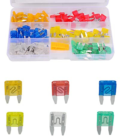 HUIQIAODS Mini Blade Fuses Assorted Kit 5A 10A 15A 20A 25A 30A With 1 Fuse Extractor
