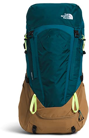 THE NORTH FACE Terra 55 Backpacking Rucksack, Blau Koralle/Utility Brown/Led Gelb, L-XL 55L, Terra 55