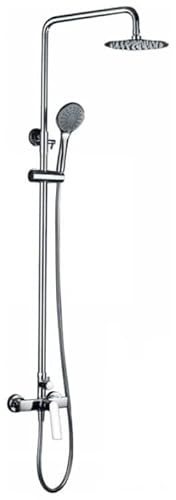 IMEX - Barra conjunto de ducha extensible, Conjunto monomando, Grifería de baño, Columna de ducha Luxor Cromado - BDX023