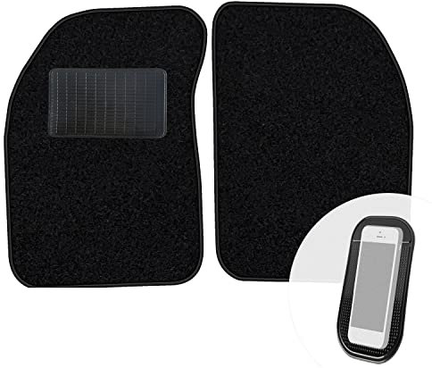 moto-MOLTICO Vorne Fußmatten Auto Velours Autoteppiche Schwarz Automatten Set 2-teilig passend für Renault Kangoo I 1998-2008