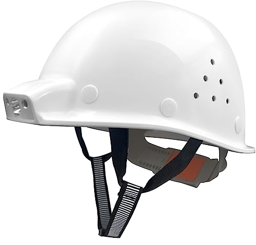 MUSTBAU Hard Hat with LED Light Vented Cap Safety Helmet Head Protector for Construction Industrial 2 Level Brightness Sensor Control 53-62 cm