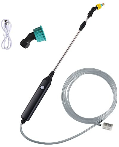 Evenden Pulverizador de agua eléctrico para jardín, recargable, con varita telescópica
