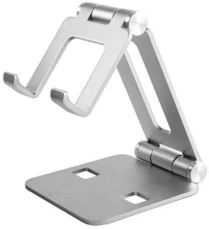 MMOBIEL Mobiltelefonhållare för Skrivbord - Justerbart Stativ för Telefon och Surfplatta - Universell Telefonstativ Kompatibelt med iPhone, iPad, Samsung Galaxy, Tab, Nintendo Switch - Aluminium