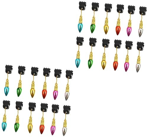 Garneck 48 STK Schnurrbart Clip Whisker-Clips Weihnachtskugeln Für Gesichtsbehaarung Bartklemmen Mini-glöckchen Bart Weihnachtskugel Bartkugeln Lichter Empfindlich Plastik Kind Anhänger