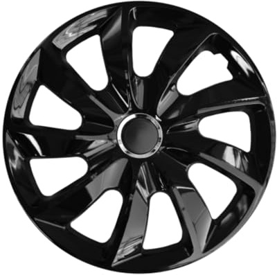 Luckyberg Radkappen 14 Zoll Stig | Radzierblenden 4er-Set für die meisten Automarken und Stahlfelgen, Zierkappen in vielen Farben. Felgenabdeckung für Autofelgen. (14 - SCHWARZ LACKIERT)
