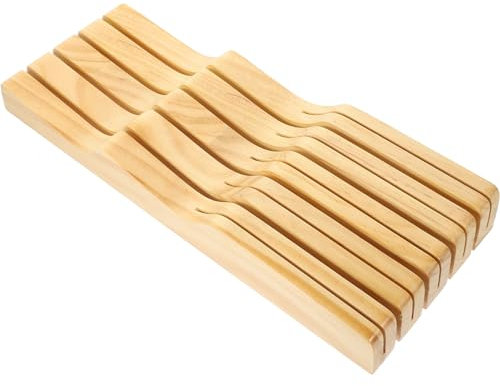 BESTonZON Taglierino 1 Pc Portacoltelli Da Cassetto Blocco Porta Deposito Di Da Lavoro Manuale Cassetto Portautensili Espositore Per Posate Chef Coltello Da Cuoco Faggio