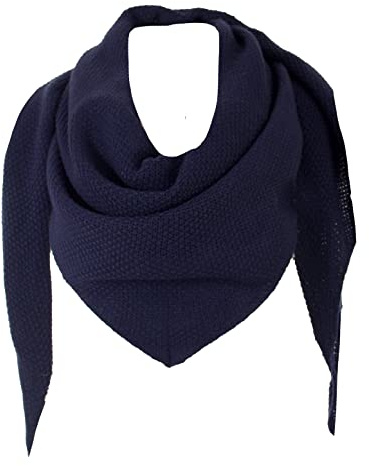 stylx Damen XXL Strick Dreieck Schal mit Reiskorn Strickmuster in Unifarben, Schal, Leichtes Tuch