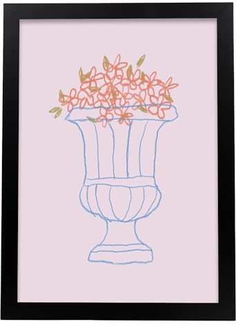 Nacnic Amphore vase avec des fleurs Feuille. Dans Galerie d'affichage Affiche. Tableaux décoratifs esthétiques pour votre salon, chambre, maison Tailles A3 avec des cadres noirs