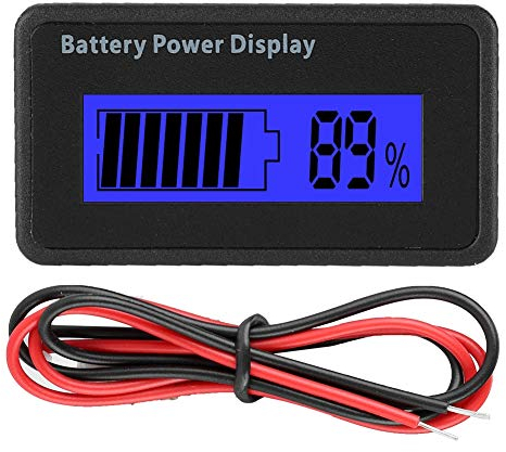 GY-6H Batteriemonitor, Batteriemessgerät Mit Alarmkapazität, Spannungsüberwachung, Batterieleistungsanzeige, 12–48 V, Universeller Batteriekapazitätsanzeige-Tester, Voltmeter, Messgerät(Blau)