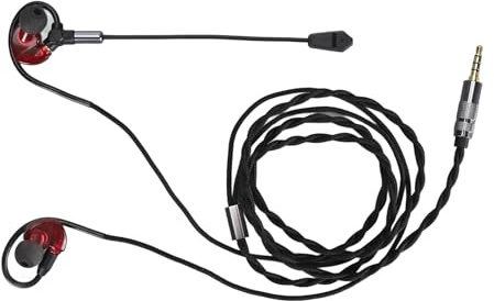Trisar Écouteurs de Jeu Détachables, Haut-Parleur de 10 Mm, Antibruit, 3,5 Mm, avec Micro pour PC (Rouge)