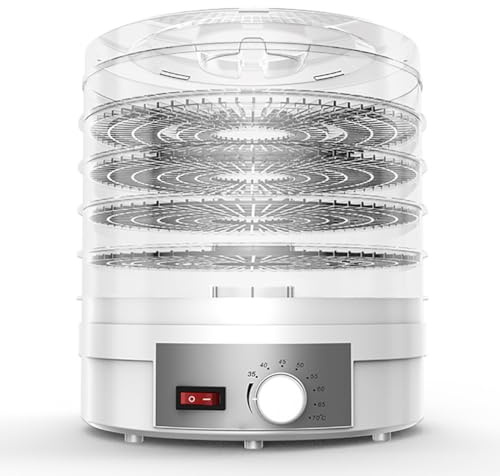TT-YEC Deshidratador De Alimentos Eléctrico Profesional, Bandeja De 5 Capas De 26 CM, Deshidratador De Frutas Y Verduras De 350 W, Ajuste De Temperatura De 35-70°