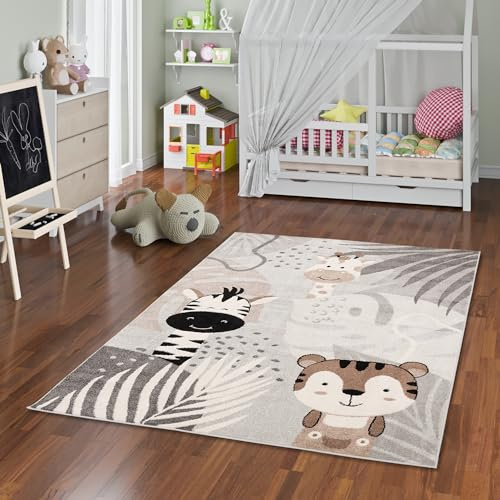 Pergamon Weiche Super Soft Kinderteppiche mit bunten Tiermustern - Strapazierfähig und Pflegeleicht - Ideale Spielteppiche für Kinderzimmer - Verschiedene Größen verfügbar