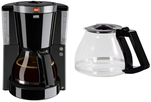 Melitta Look IV Selection - Filterkaffeemaschine - mit Glaskanne - Tropfstopp - 10 Tassen - Schwarz (1011-04) & Look Basis, Selection Glaskanne, schwarz