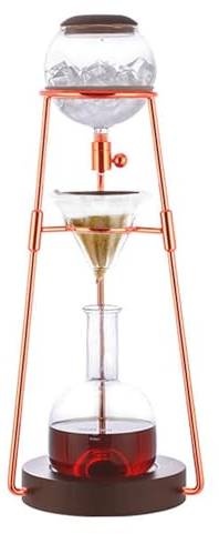 Tour d'égouttement à froid, cafetière à glace domestique de 500 ml, goutteur réglable, machine à infusion à froid en verre amovible, support en acier inoxydable for les amateurs de café, cadeau de pen