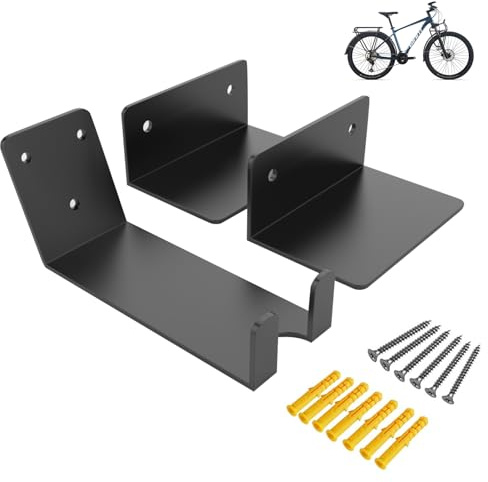 DGSMT0808 Bicycle Wall Mount Pedal Rack, Wall Mounted Bike Rack for E-Bike, MTB or Road Bike, Stainless Steel, 30kg/ 66lbs load, Black
