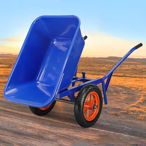 GUAWJRZDP Gartenwagen, 2-Rad-Schubkarre, Handwagen Mit Rutschfestem Griff, 15,7-Zoll-Luftreifen, Mehrzweckwagen for Bewegen Von Erde, Pflanzenstrauch, Gartengerät, Einfache Montage