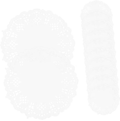 OKUMEYR 100stücke Runde Spitzenpapier-tischsets Lebensmittelechtes Ölfestes Papier Für Kuchen Desserts Und -projekte Für Hochzeiten Feiern Und Besondere Anlässe