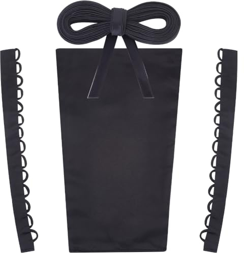 GORGECRAFT 4pz Kit Corsetto in Raso per Donna Abito da Sposa Cerniera di Ricambio Pannello Posteriore Regolabile Corsetto con Lacci Nastro in Raso Cravatte per Abito da Ballo Formale Cinghia Nero