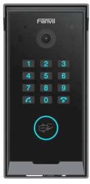 Fanvil i60K, videoportero IP con teclado numérico y lector de tarjetas, pantalla retroiluminada, negro