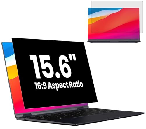 GUDTEKE Sichtschutzfolie Laptop 15,6 Zoll, Laptop-Bildschirm-Sichtschutz 16:9-Seitenverhältnis Abnehmbarer Sichtschutz Kompatibel mit Lenovo/HP/Dell Blaulicht-/UV-Blockierender Sichtschutzfilter