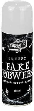 Gem Imports Fake Cobweb Effect Halloween String Spray 200ml – 1 x 200ml Spray Cans - Easy Spray Spider Web Decoration for Indoor & Outdoor Use