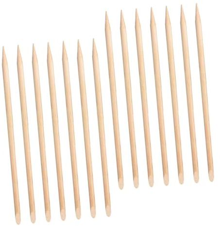 FONDOTIN Palitos Desechables para Manicura y Pedicura de Uñas, 100 Piezas, Doble Punta Extremos Puntiagudos y Planos, Materiales Sintéticos, Portátil para Uso en Viajes y DIY