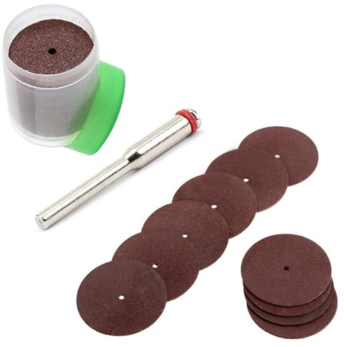 SagaSave Set di 35 Mini Dischi da Taglio in Resina da 22 mm per Utensili Rotanti Dremel Universali, Mandrino da 3,1 mm per Tagliare Metallo, Legno, Plastica, Pietra, Ceramica e Vetro