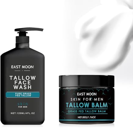 50 g de crème pour le visage pour homme + 120 g de lait nettoyant pour le visage pour homme – Baume défense anti-rides pour le visage anti-âge, idéal pour le nettoyage quotidien du visage et