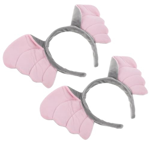 Ciieeo 2Pcs Cartoon Elephant Headband Soft Plush Ears, Animal Costume Accessory for Birthday Party and Festival, Adorable Hairband