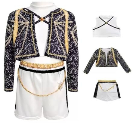 Genérico Disfraz Kpop para Niñas, Conjunto de Cosplay de Guerrera Kpop Azul para Carnaval (140cm)