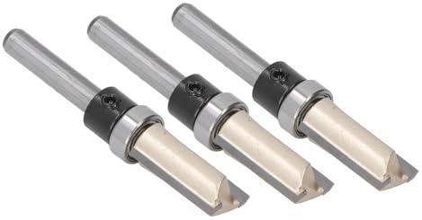 BONKZEBU Fresa per Rifinitura a Filo Punta Doppia in Acciaio Al Tungsteno Premium 3 Pezzi per Progetti di Lavorazione del Legno con Rifinitura dei Bordi
