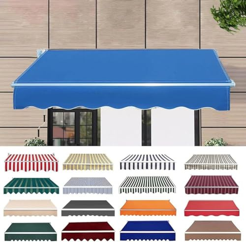 Lona de Repuesto Retráctil para Toldo de Patio,2.0m 2.5m 3.0m 3.6m 4m 5m Tela de Repuesto para Toldo, Impermeable Poliéster Toldo de Tela con Cenefa para Exterior,E,(6.6x5ft) 2x1.5m