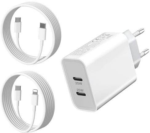25W Chargeur Prise USB C pour iPhone 14 13 12 11 15 16 Pro Max iPad SE 2022