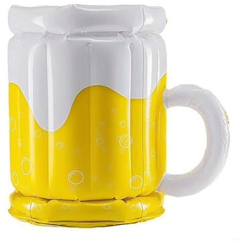 Aufblasbarer Eiskübel, 44 x 32 cm, Bierglas-Form, schwimmender Getränkehalter für Poolpartys, Sommer, Strand, Garten, Dekorationen