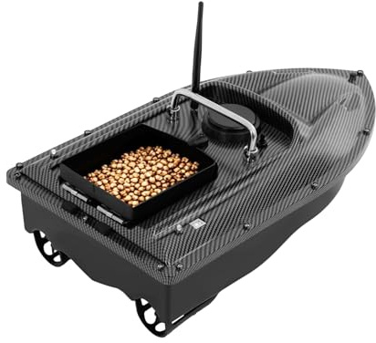 JJsdwin Barca per mangimi, 500 m, con telecomando e GPS, pesca notturna, 2 kg, per bacini e laghi, colore: verde