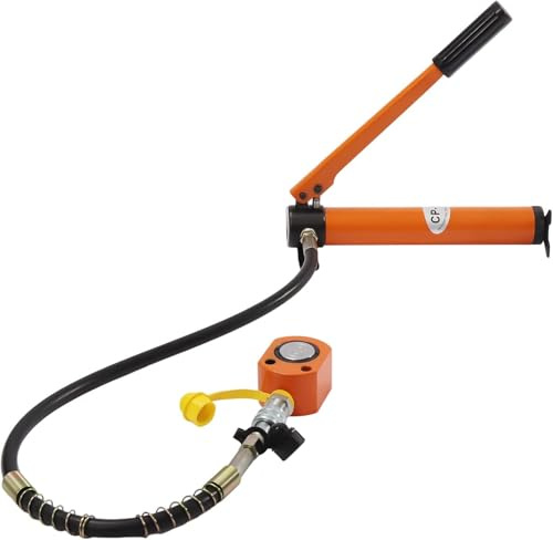 Pompa Idraulica Manuale e Martinetto 10 Tonnellate, 70 Mpa, Cilindro Basso in Acciaio per Riparazione Auto, Sollevamento Industriale, Piegatura e Raddrizzatura - Kit Professionale Completo