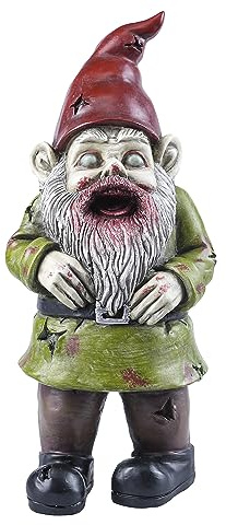 FICITI Zombie The Walking Dead Gnome Garden Statue Sculpture Scary Halloween Decoration - Resin, 10 Inches