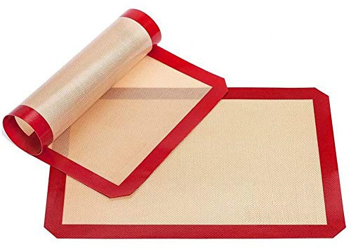 GYOYO [2 Stück] Backmatte Silikon, Silikonmatte Teigmatte und als Backunterlage, Dauerbackfolie Backunterlage Antihaftbeschichtet, BPA frei, antihaftbeschichtet,30x 40 cm