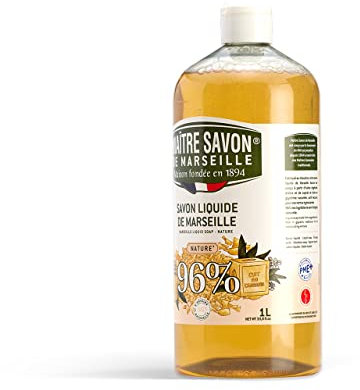 Maître Savon de Marseille - Savon de Marseille liquide Nature- 1L - 96% d'origine naturelle