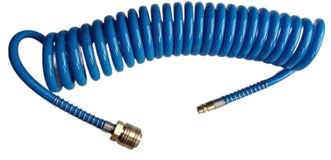 Druckluftschlauch Spiralschlauch Glattschlauch Länge 3 Meter,5 Meter und 8 Meter - max.20bar IMPLOTEX, Druckluftschlauch:D6.5x10mm 8 Meter Spiralschlauch Schlauch