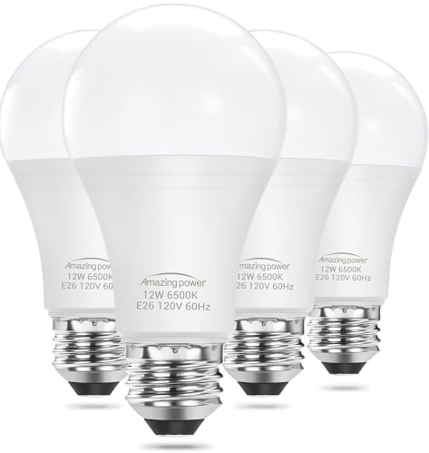 Amazing power 100W Equivalent E26 LED Bulbs, Daylight White Non-Dimmable Medium Screw Base Light Bulbs 6500K, 4-Pack