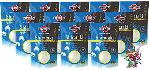 yoaxia ® - 12er Pack - [ 12x 270g / 200g ATG ] MIYATA Shirataki Konjak für Wok [ Wok Style ] LOW CARB + ein kleiner Glücksanhänger gratis